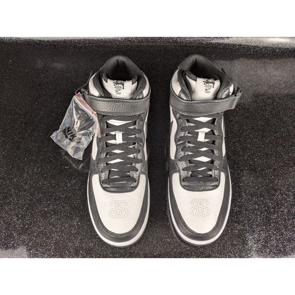 Stussy x Nike Air Force 1 Mid Black White Men\'s Size 10.5 NIB main image 8